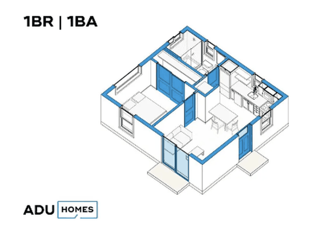 Plan 440 ADU floor plan, 1 bed, 440 sq ft