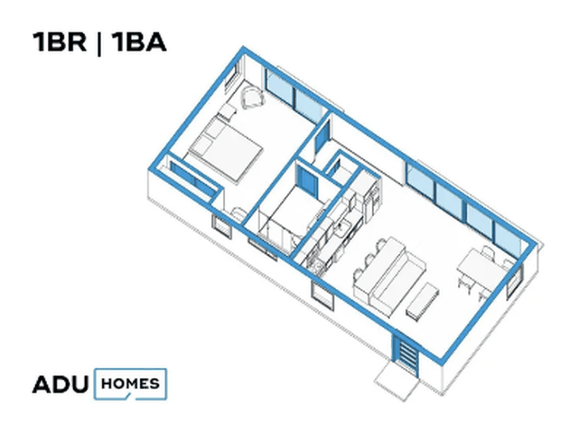 Plan 720 ADU floor plan, 1 bed, 720 sq ft